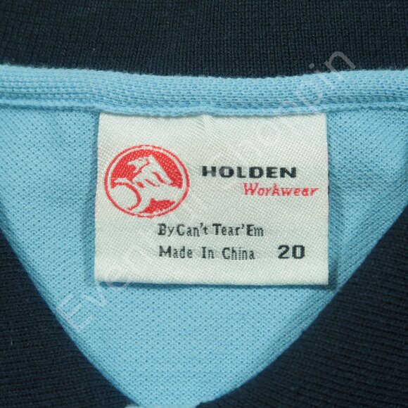 GM Holden Elizabeth Factory Polo Shirt Mens XL Blue Mesh Cotton - Picture 5 of 8